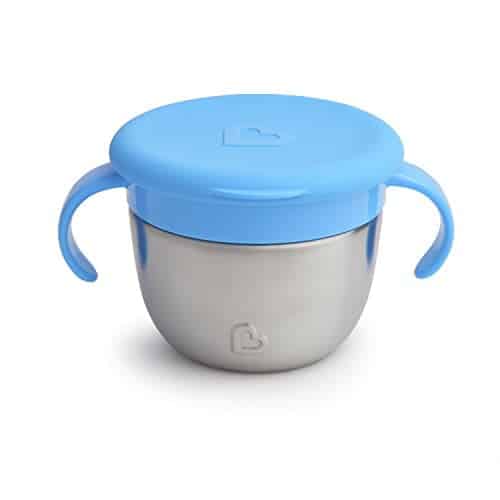 Munchkin  Snack+  Stainless Steel Snack Catcher Cup with Lid, 9 Ounce, Blue, 1 Pack - Image 2